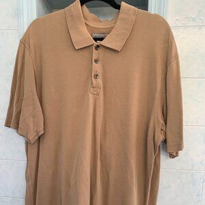MENS TAN BIG and TALL 100% COTTON EDDIE BAUER POLO SHIRT SIZE XL